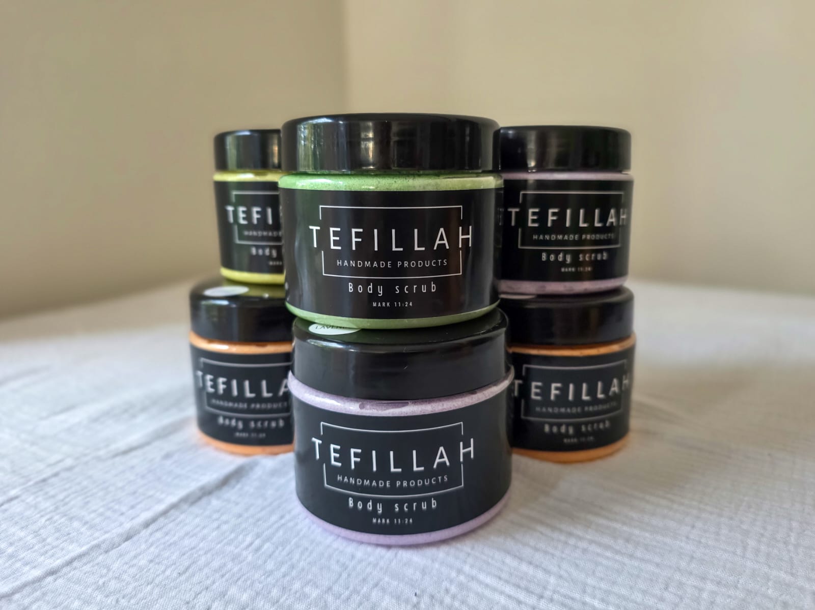 Handmade Emulsified Body Scrub by Tefillah Handmade Products — cream-based sugar scrub that turns milky in water for deep exfoliation and hydration without greasy residue