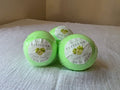 Homemade Green Apple Bath Bombs by Tefillah Handmade Products — crisp, fruity bath bombs displayed on a white towel